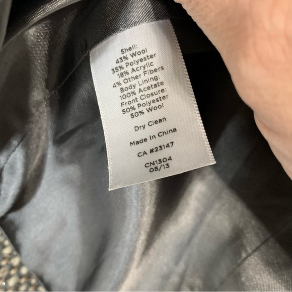 Talbots gray and cream tweed wool blend moto‎ jacket. Size 4 - Picture 9 of 11